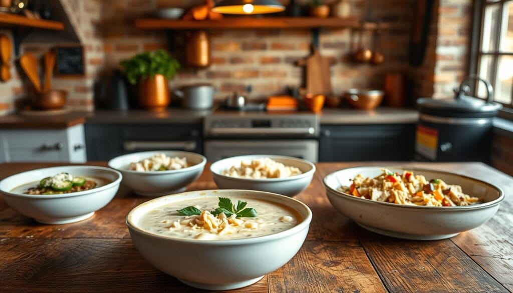 Crock Pot Creamy Chicken Parmesan Soup variations Crock Pot Creamy Chicken Parmesan Soup variations