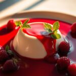 Panna Cotta with raspberry sauce
