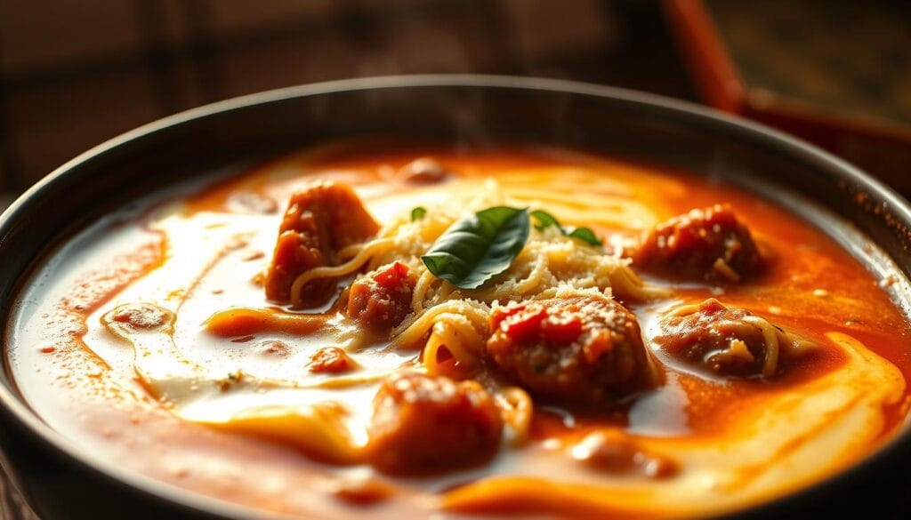 cheesy lasagna soup