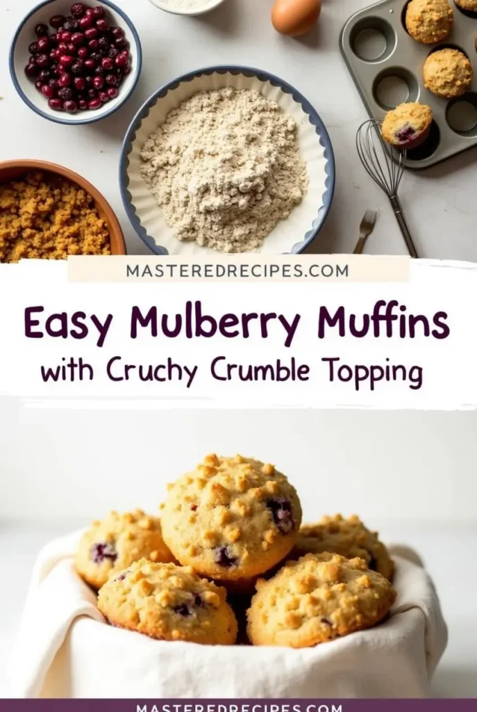 Easy Mulberry Muffins with Crunchy Crumble