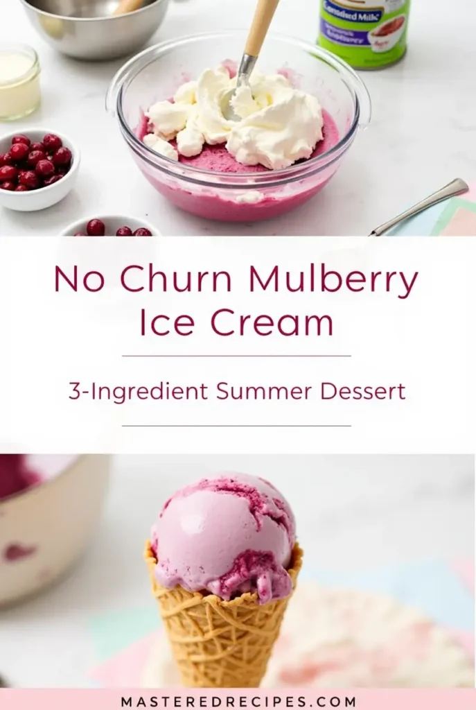 No-Churn Mulberry Ice Cream – 3-Ingredient Summer Dessert