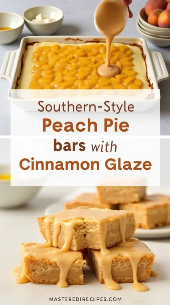 Southern-Style Peach Pie Bars with Cinnamon Glaze