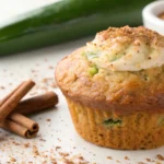 Banana Zucchini Muffin showing soft, moist interior with banana and zucchini pieces