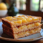 Golden-brown Southern Peach Bread, sliced to reveal soft crumb and visible peach chunks, perfect for breakfast or dessert