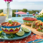 serving fresh tomato salsa with tacos