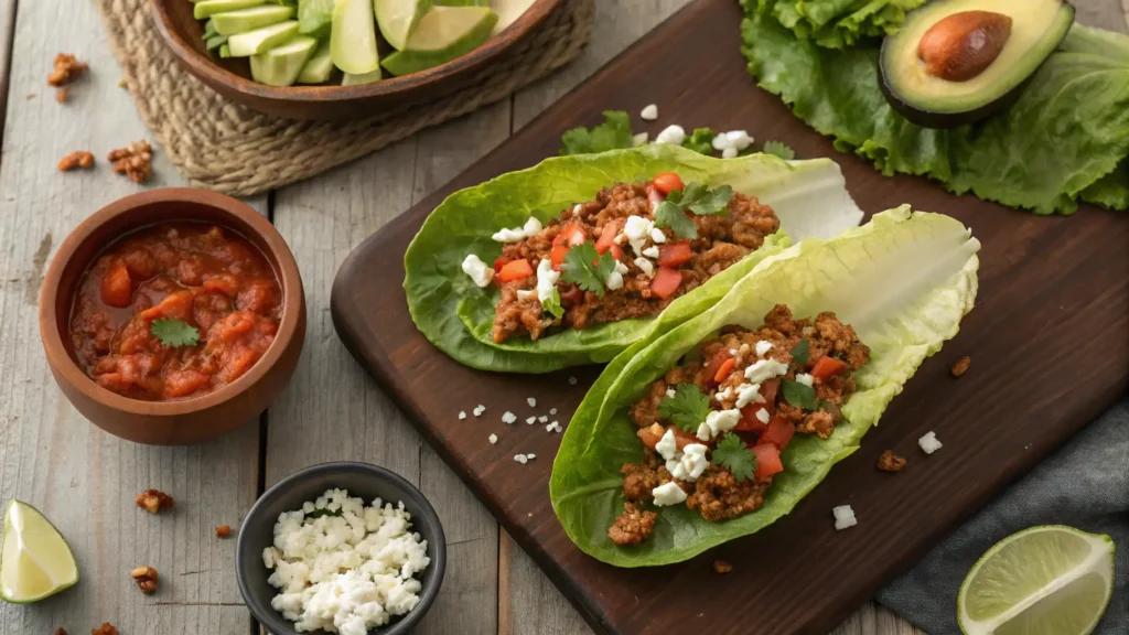 Ground Turkey Taco Lettuce Wraps Low Carb