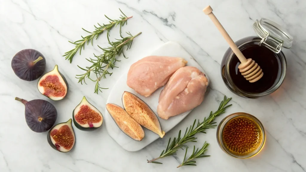 Ingredients for honey balsamic fig chicken