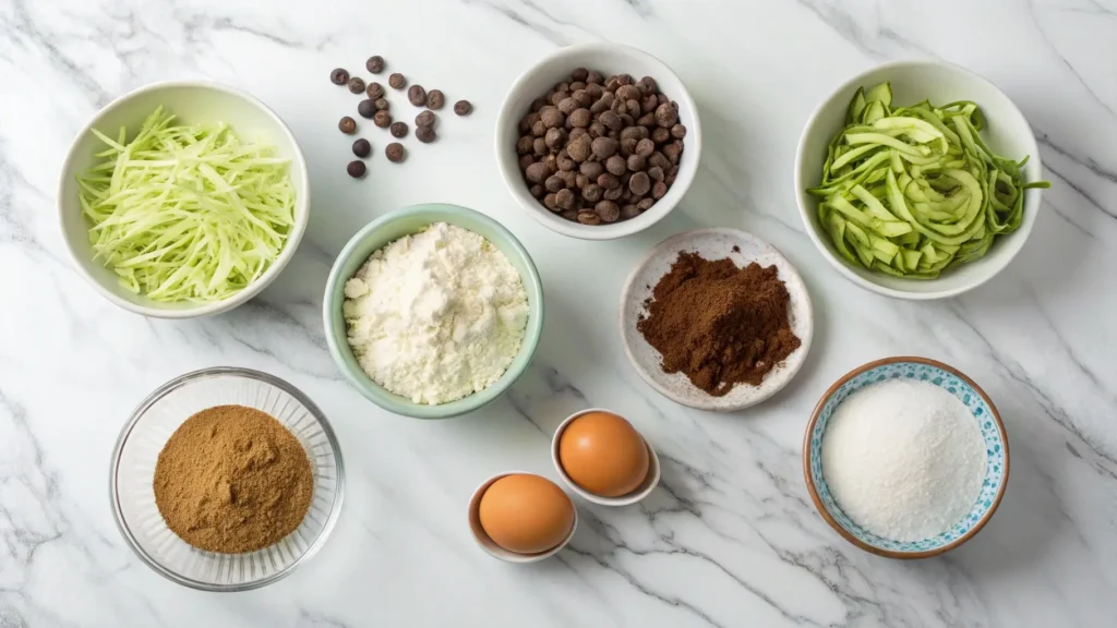 Ingredients for Double Chocolate Zucchini Bread