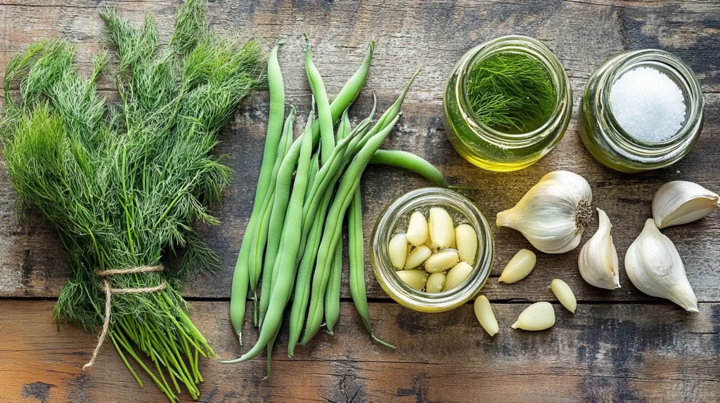 Ingredients for Garlic Dilly Beans