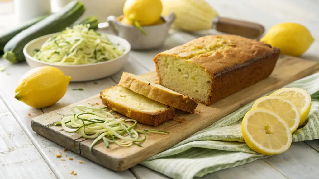 lemon zucchini bread fresh sliced