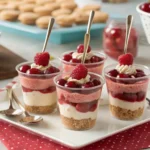 mini no-bake black raspberry cherry parfait cups