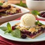 Served mulberry cobbler bars