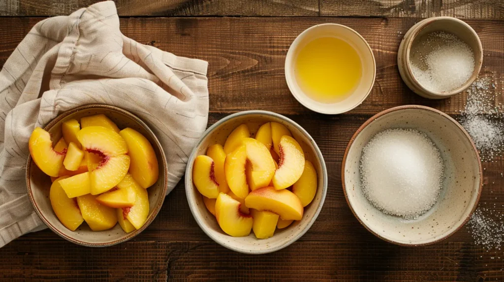 Ingredients for 3-Ingredient Peach Jam Without Pectin