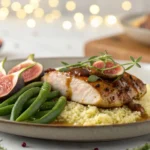 Final dish of honey balsamic fig chicken