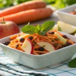 Served Carrot Apple Raisin Salad
