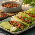 Served Ground Turkey Taco Lettuce Wraps
