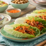 Spicy Korean carrot salad served in wraps