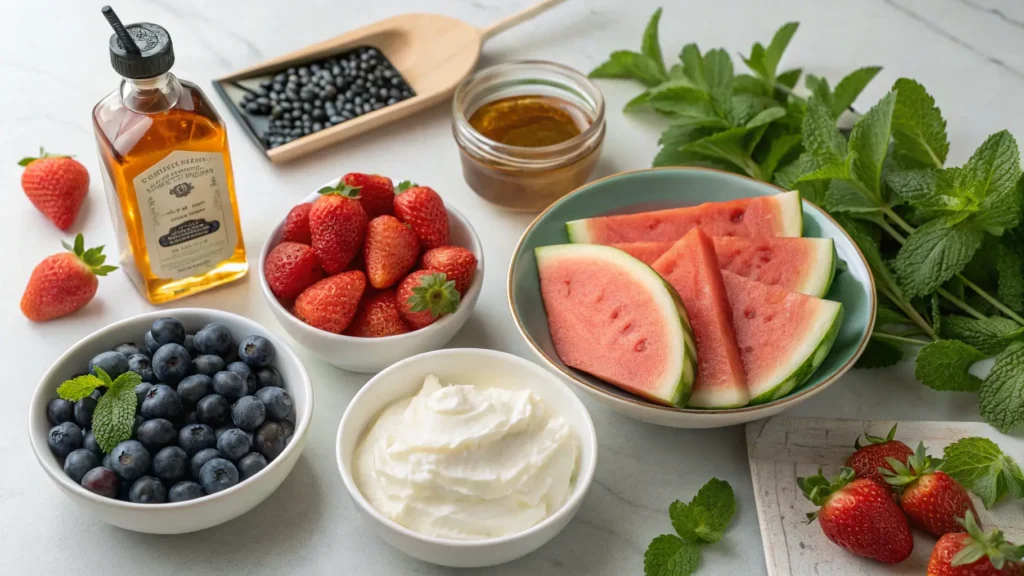 Watermelon Cake Ingredients Display