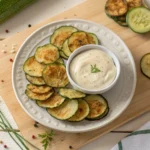 Zucchini chips with dip
