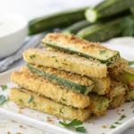Zucchini Fries with Breadcrumbs and Cheese