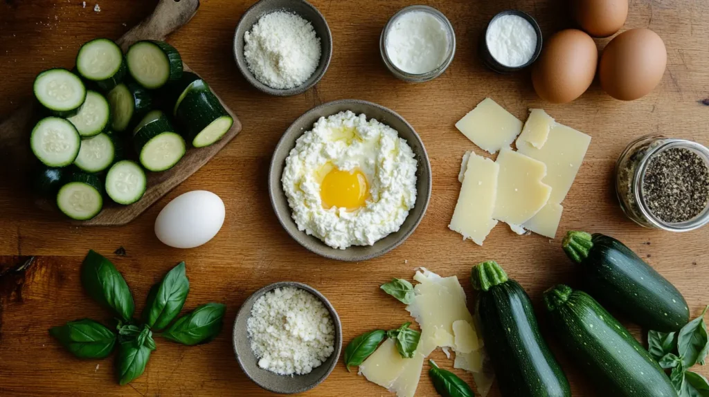 Zucchini Lasagna Roll-Up ingredients