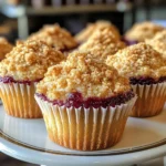 Bakery-Style-Fluffy-Huckleberry-Muffins-with-Crumb-Topping-Final-Dish