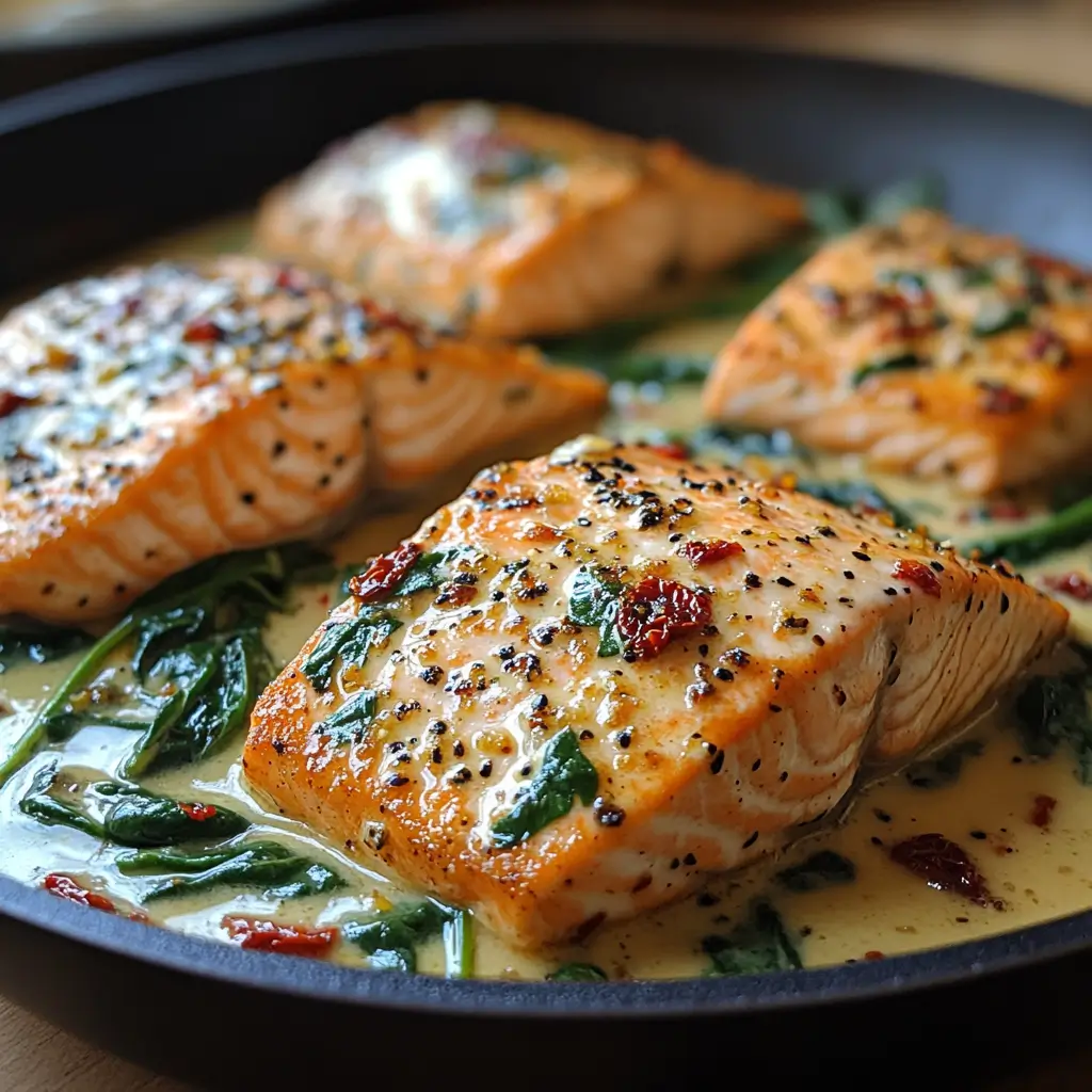 Creamy-Tuscan-Salmon-with-Spinach-Recipe