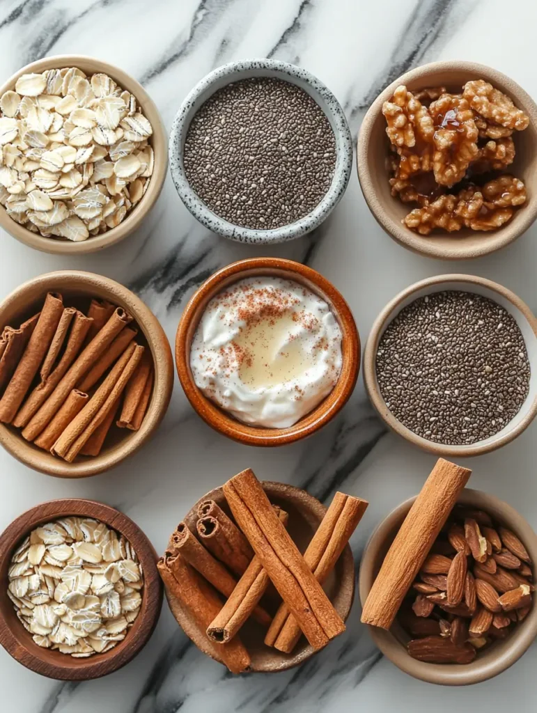 Ingredients-for-Cinnamon-Roll-Overnight-Oats
