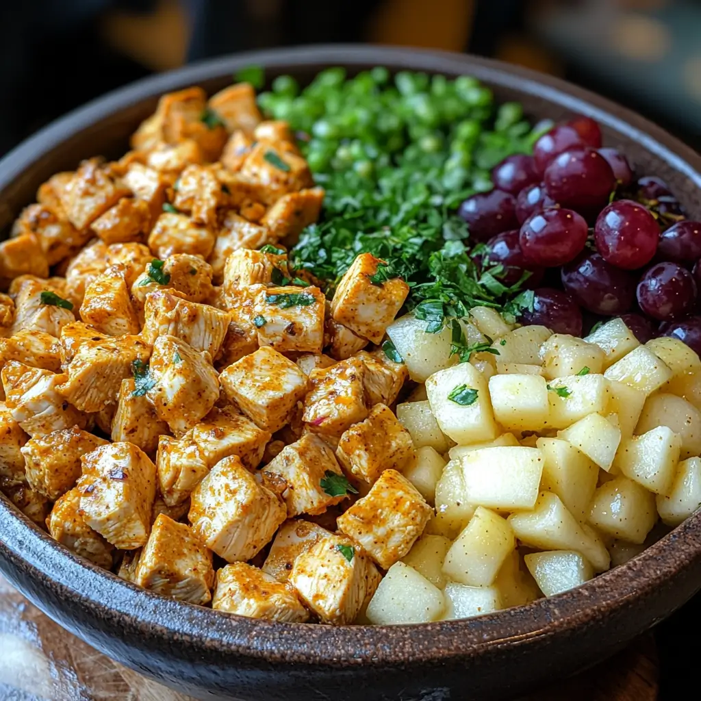 Chicken-Curry-Salad-with-Grapes-Apples-Preparation