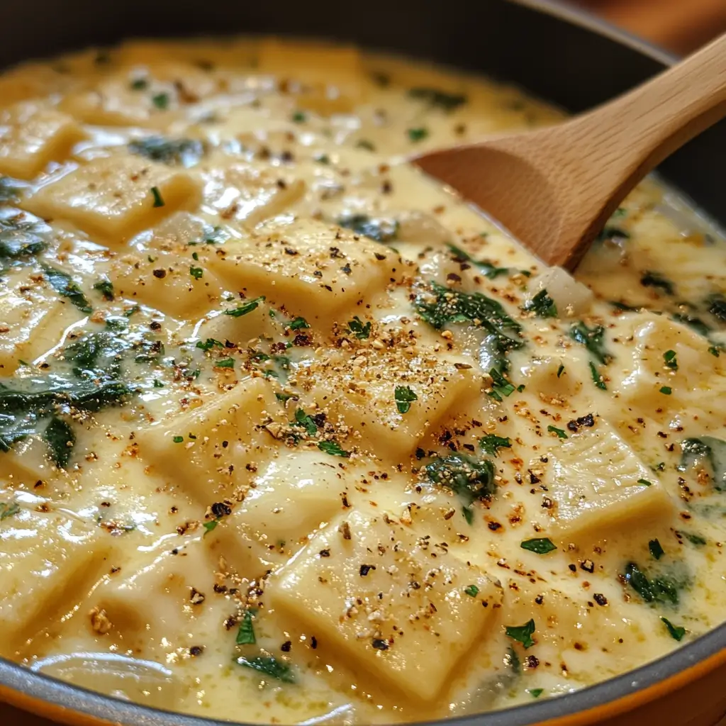 Creamy-White-Lasagna-Soup-with-Ricotta-Spinach-Preparation
