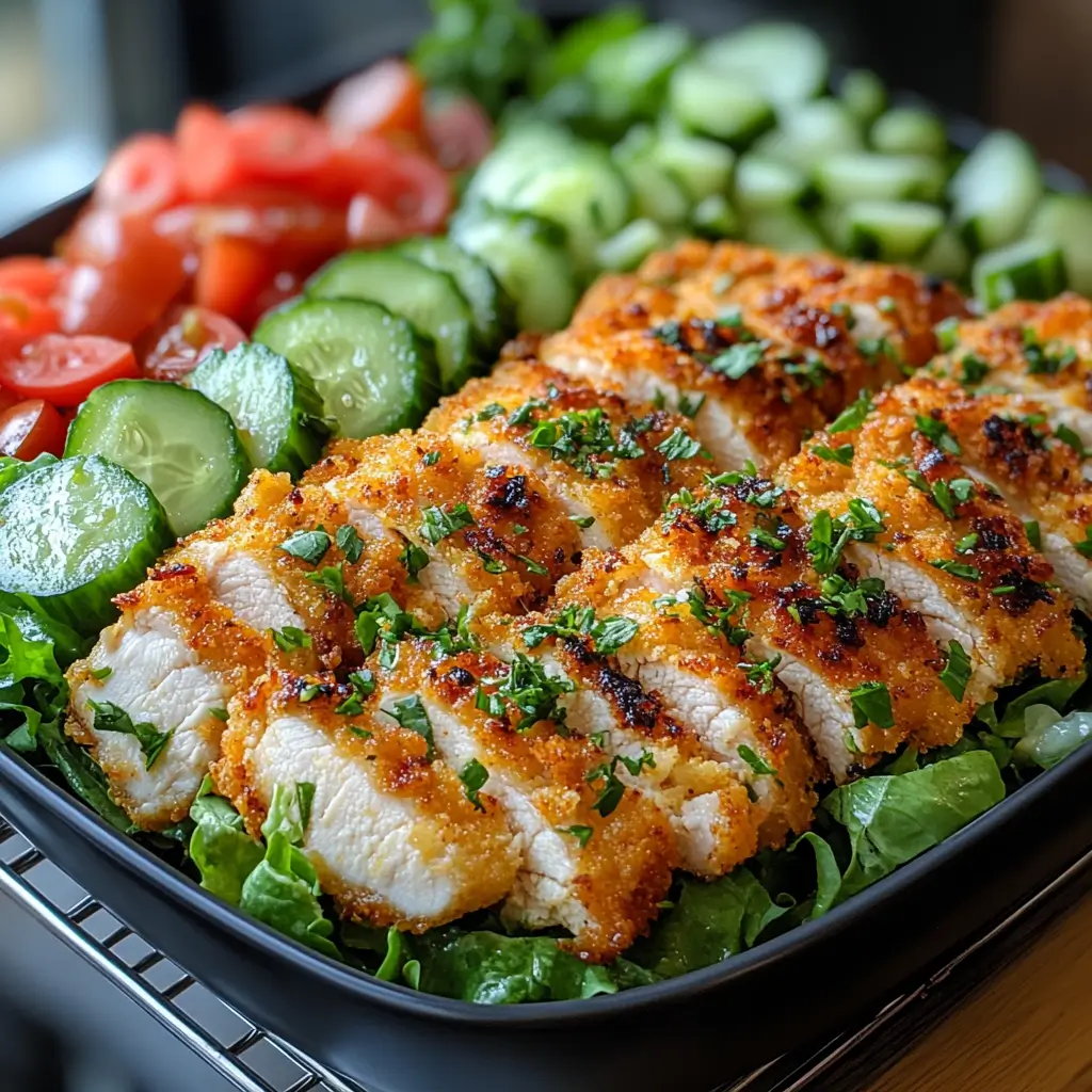 Crispy-Chicken-Salad-Bowl-Preparation