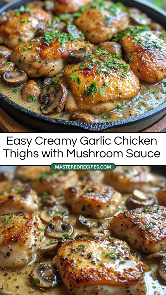 Easy-Creamy-Garlic-Chicken-Thighs-with-Mushroom-Sauce