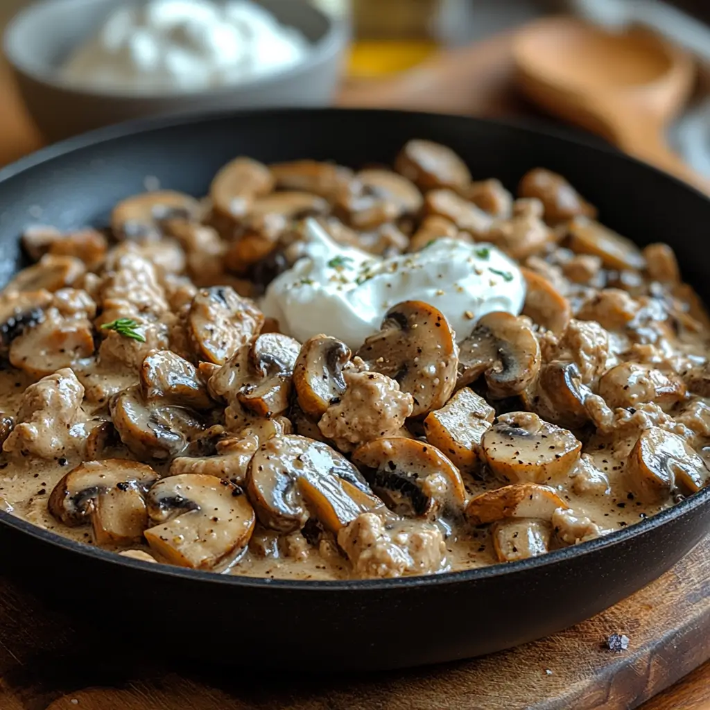Healthy-Turkey-Stroganoff-Preparation