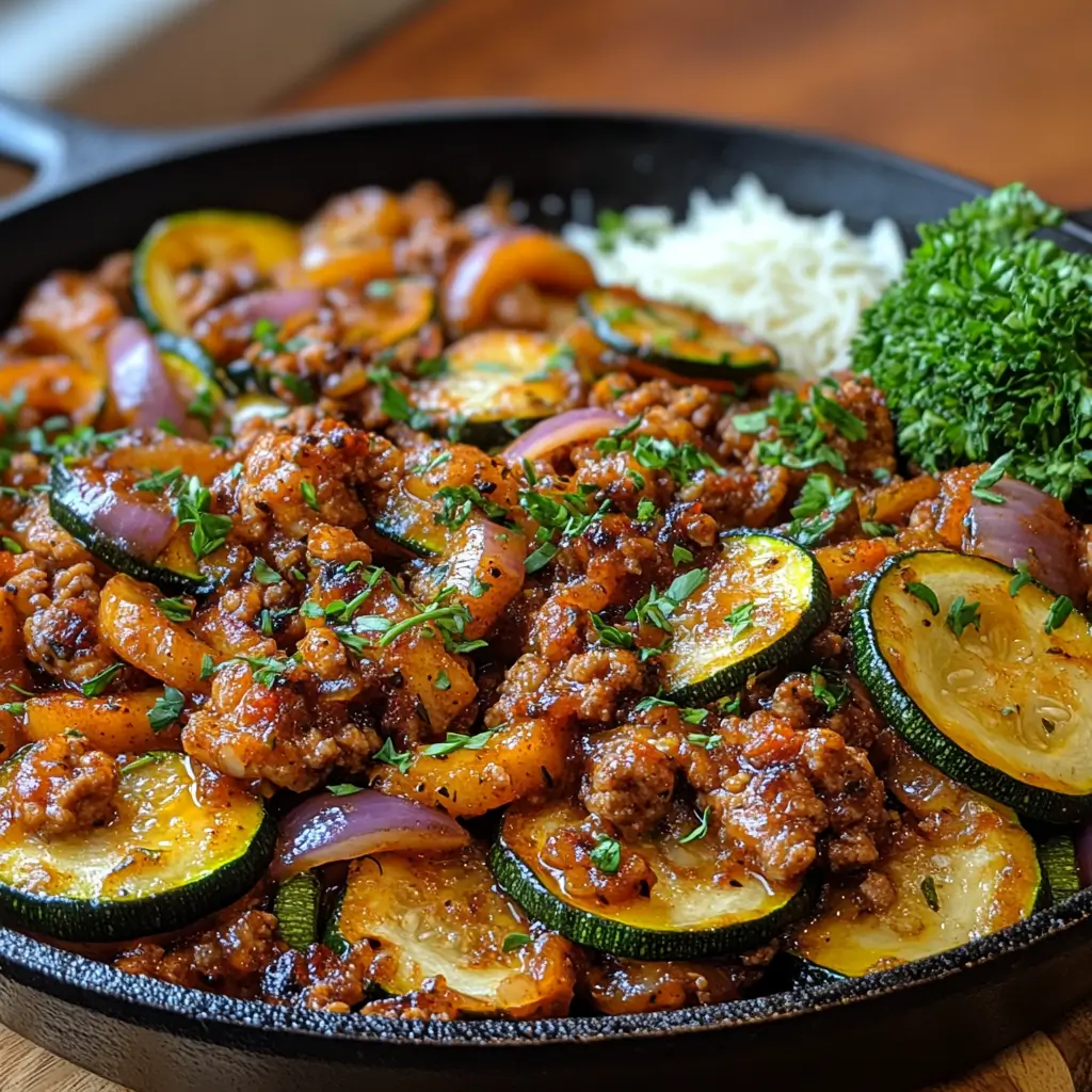 Turkey-Zucchini-Skillet-Bake-Preparation