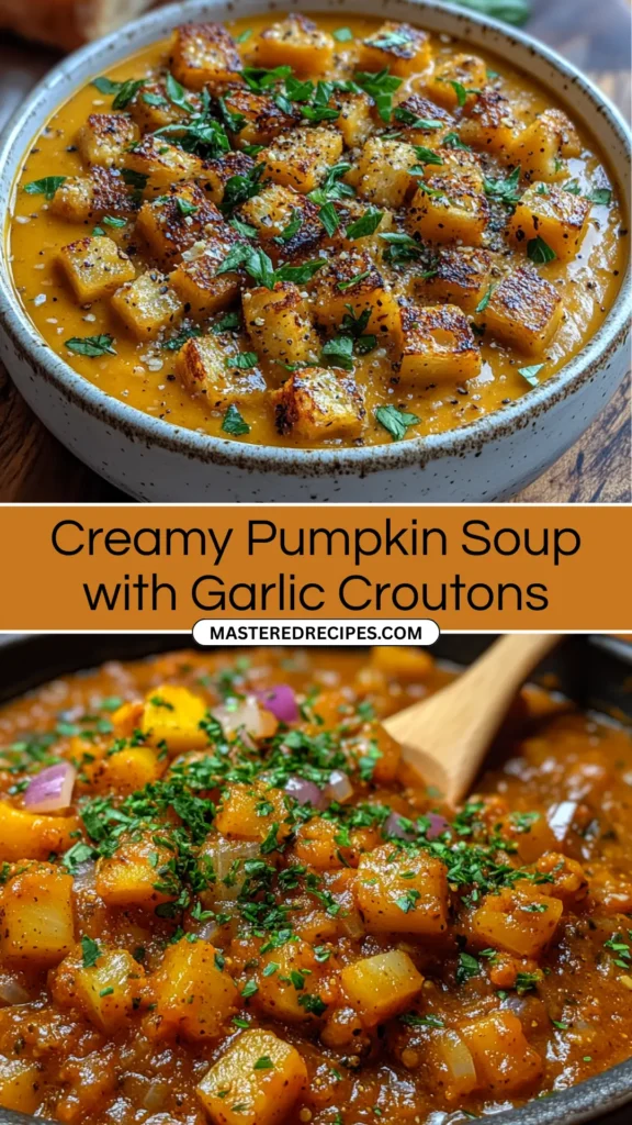 Creamy-Pumpkin-Soup-with-Garlic-Croutons