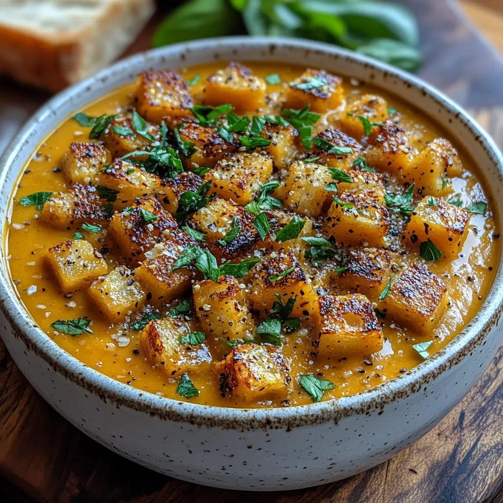 Creamy-Pumpkin-Soup-with-Garlic-Croutons-Final-Dish
