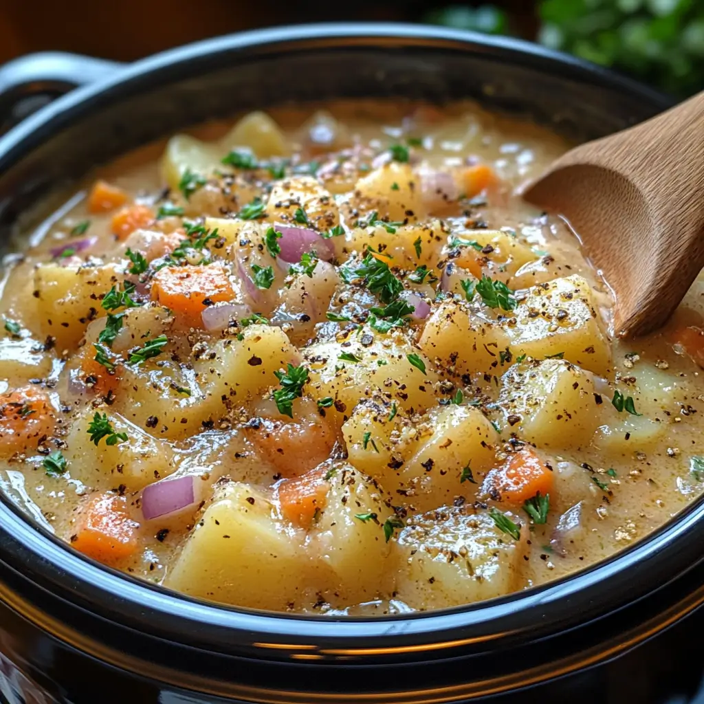 Creamy-Crock-Pot-Potato-Soup-Recipe-Preparation