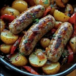 Crockpot Sausages with Potatoes and Peppers Final Dish