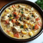 crockpot chicken corn chowder in a bowl