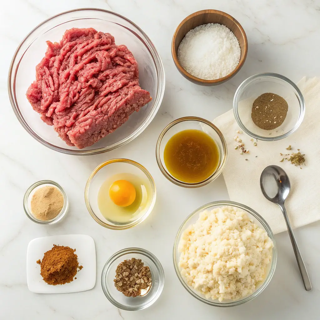 Ingredients for Salisbury Steaks Crockpot