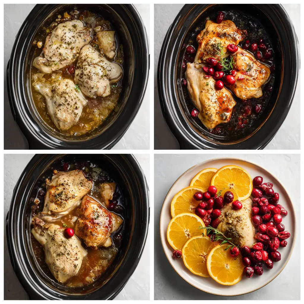 Step-by-step Crockpot Maple Orange Cranberry Chicken cooking process