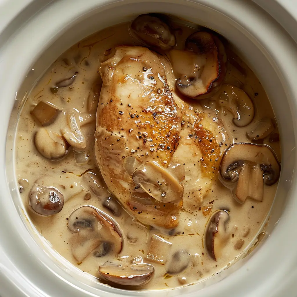slow cooker smothered chicken step by step cooking process - Step 1