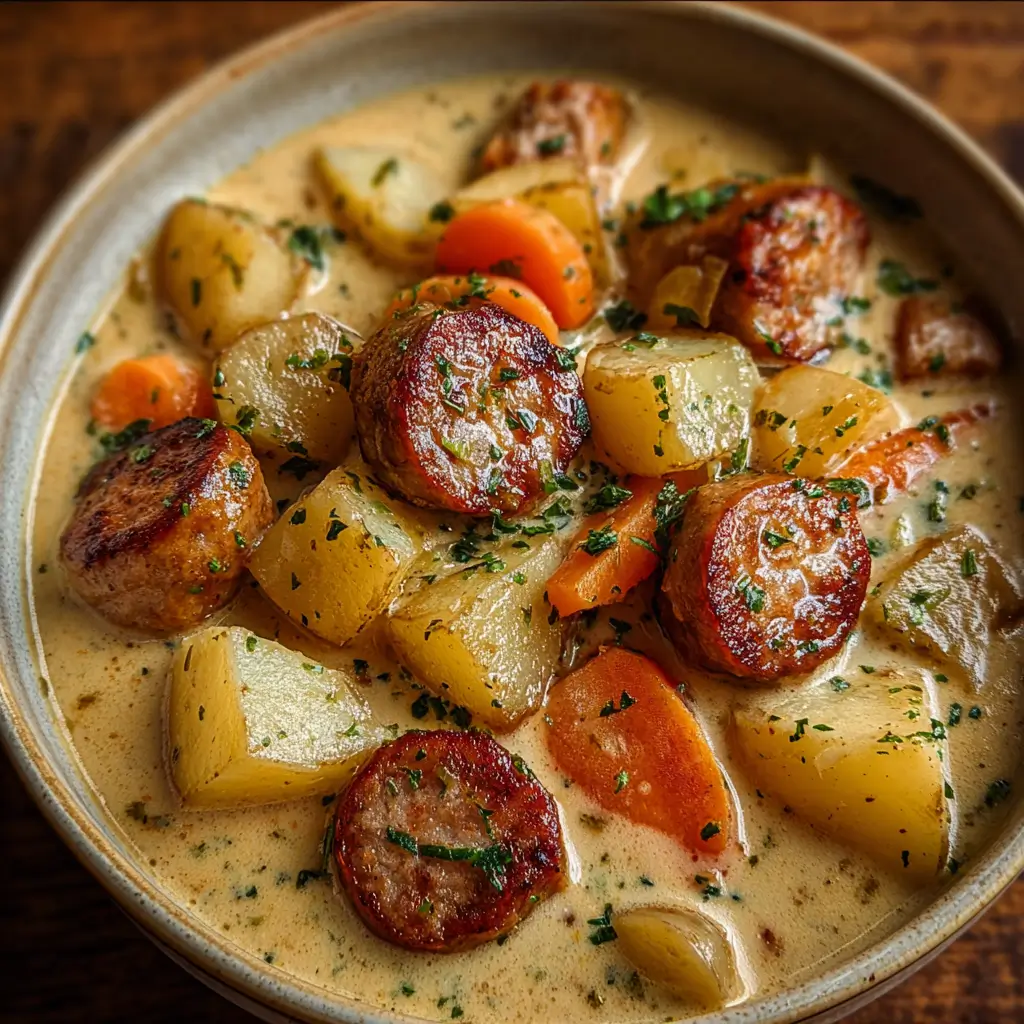 creamy sausage and potato stew recipe