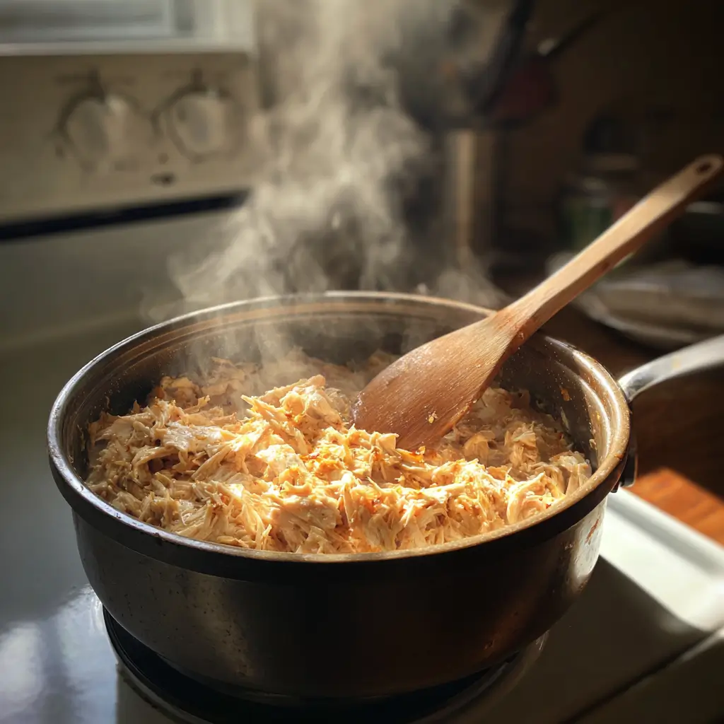 Reheating Crockpot Crack Chicken on the stove