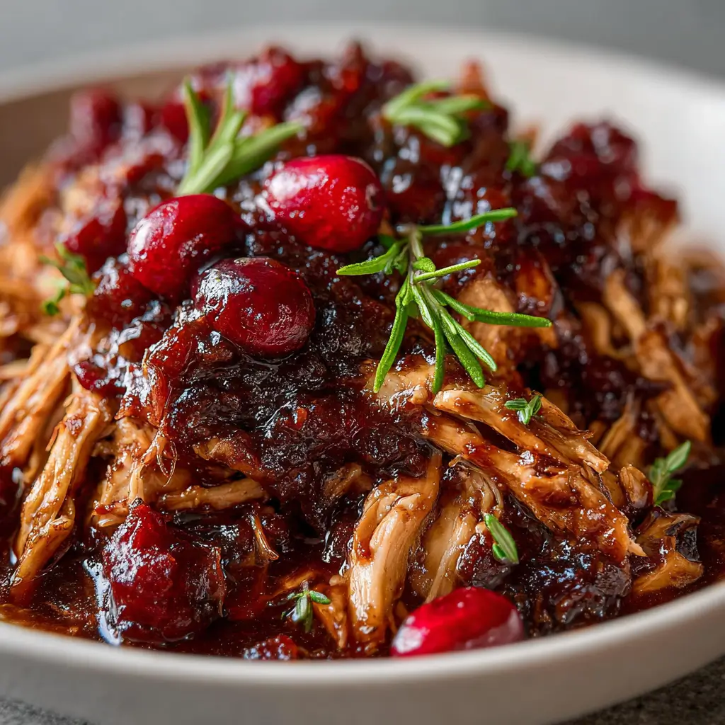 Shredded Turkey Cranberry Crockpot Recipe