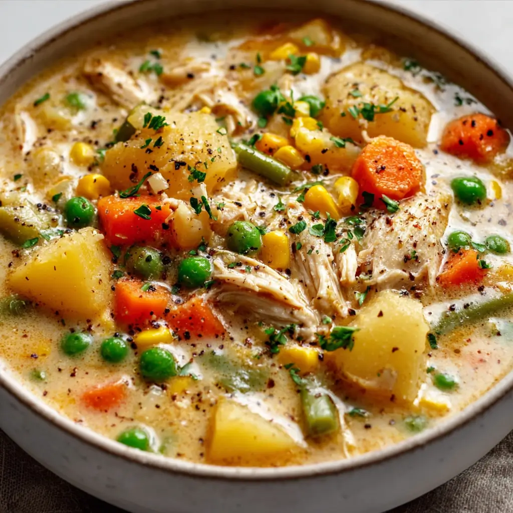 low Cooker Chicken Pot Pie Soup Recipe