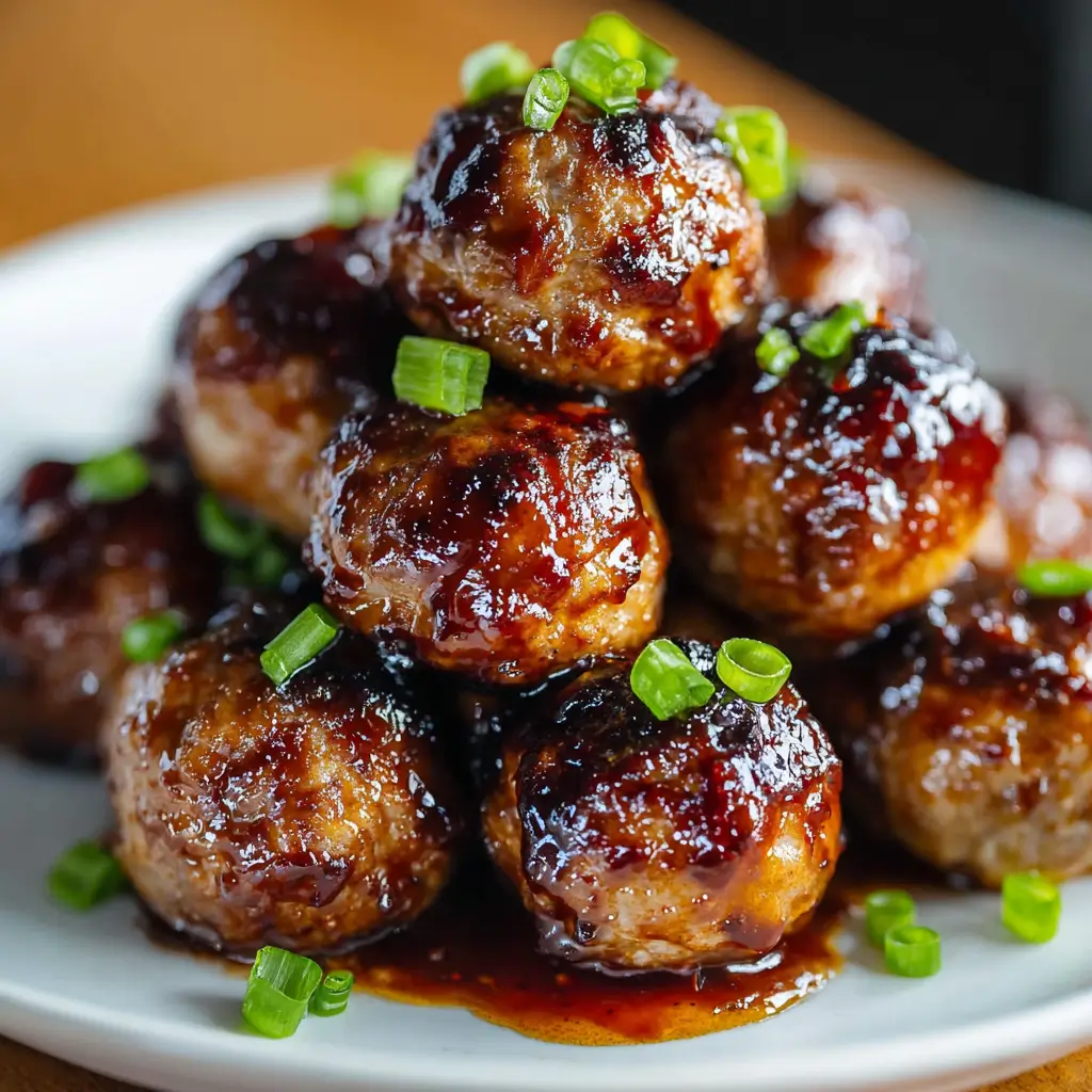 Slow cooker Honey Garlic Turkey Meatballs with sticky glaze