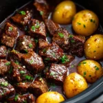 slow cooker garlic butter beef bites Final Dish